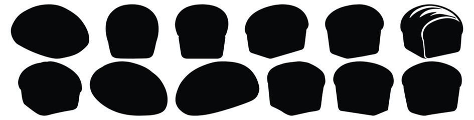 Bread silhouette set vector design big pack of bakery illustration and icon