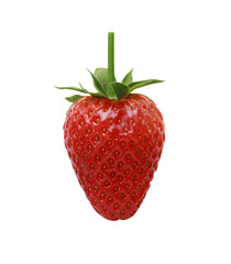 Fresh strawberry displayed against with transparent image of PNG format extension.