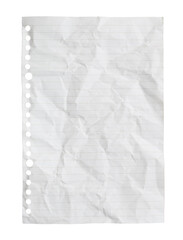 White crumpled paper and have lines with transparent image of PNG format extension.