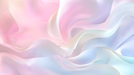 Fototapeta premium A serene 3D abstract background featuring flowing shapes and soft gradients in pastel colors, perfect for a calming atmosphere