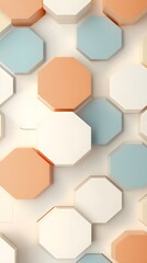Fototapeta premium A realistic 3D hexagon design with a light solid color background, perfect for digital marketing visuals