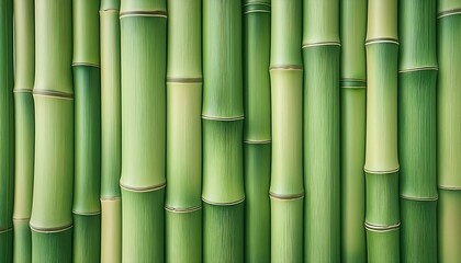 Fototapeta premium Green bamboo stalks close up