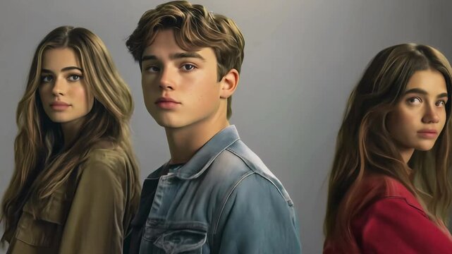 love triangle concept. man and two women