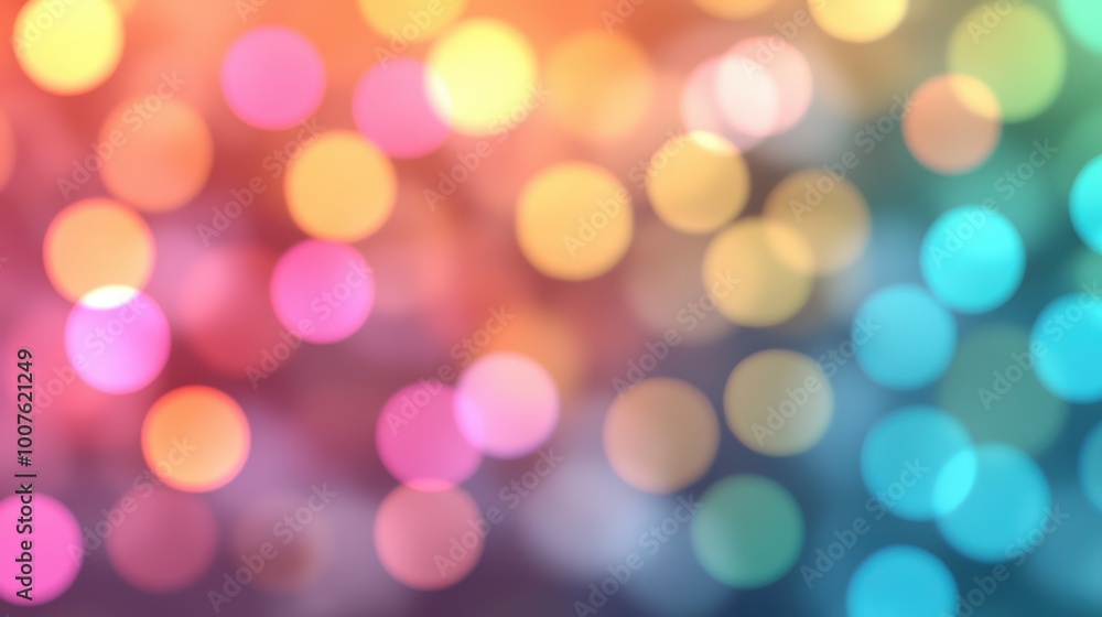 Poster abstract bokeh background with colorful lights and blurred circles