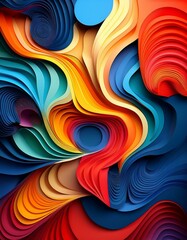 Abstract colorful paper art