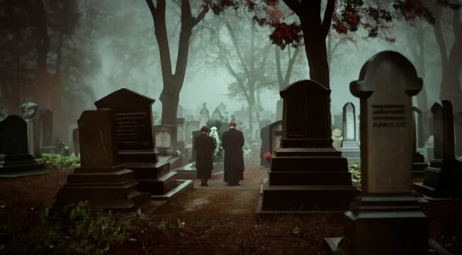 cemit&eacute;rio antigo na europa