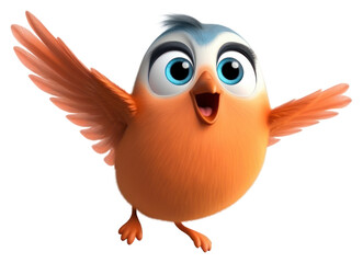 Fototapeta premium PNG Bird cartoon animal flying.