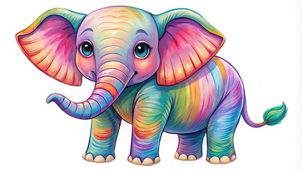 Fototapeta premium Cute and Colorful Elephant Vector Illustration for Use in Print, Web Design, and Children's Products
