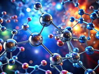 Detailed Illustration of a Chemical Compound Structure Featuring Bonds, Atoms, and Molecular Formula