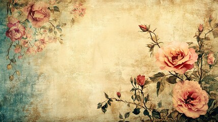 Vintage Floral Background with Soft Textures