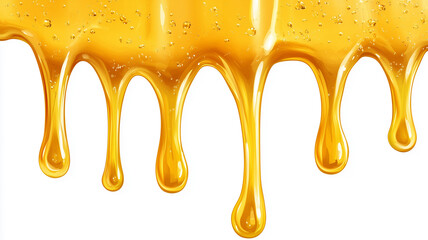 Honey dripping, isolated on a white background with a clipping path