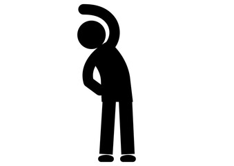 健康の為に体を動かすピクトグラム。怪我防止のための準備体操。