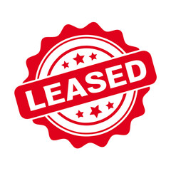 Red Leased Stamp with Stars in Circular Design