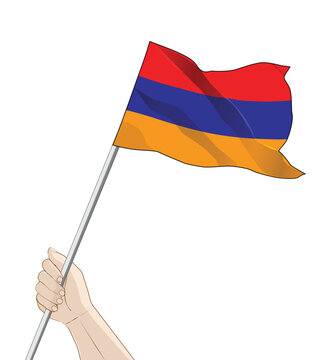 recommend clip art: hand holding a waving armenia flag vector
