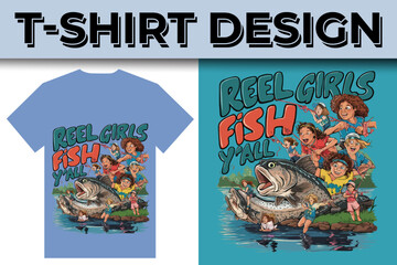 Obraz premium Fishing creative t-shirt emblem typography illustration design template 