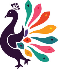 Abstract peacock logo design