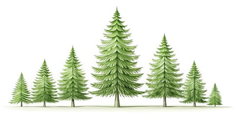 Obraz premium Elegant Simple Pine Tree Line Art for Minimalist Design and Nature-Inspired Illustrations