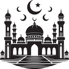 Mosque logo silhouette vector