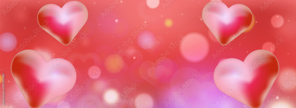 Aufkleber heart shape with bokeh abstract banner background concept
