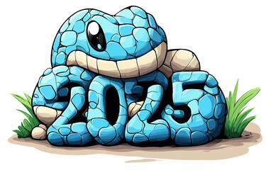 2025 is the year of the blue snake in Asia, and it is said that you can receive blue energy. If you have to give New Year's greetings, try designing it with a cute blue snake illustration.