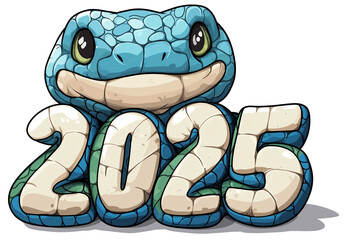 2025 is the year of the blue snake in Asia, and it is said that you can receive blue energy. If you have to give New Year's greetings, try designing it with a cute blue snake illustration.