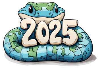 2025 is the year of the blue snake in Asia, and it is said that you can receive blue energy. If you have to give New Year's greetings, try designing it with a cute blue snake illustration.