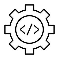 developer icon Coding vector illustration, developer symbol, setting up or editing code.