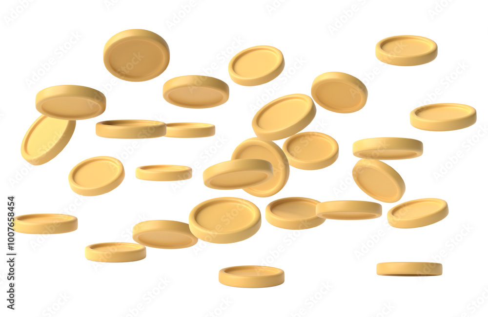 Poster coin isolated on transparent background. 3D render.