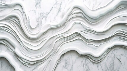 Obraz premium Elegant Flowing White Textures on Marble Background