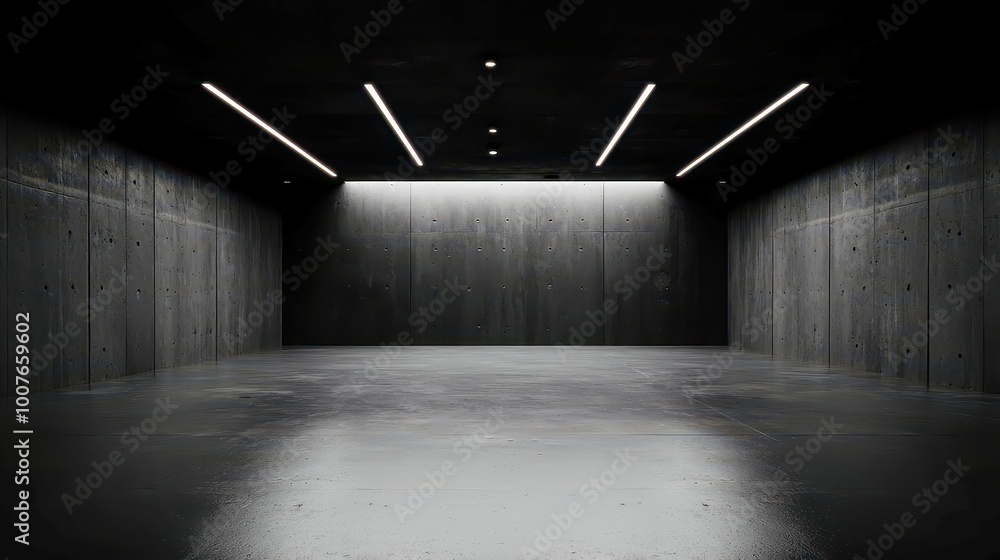 Poster black concrete wall, a stark and minimalistic surface, offering a sense of emptiness and depth, perf