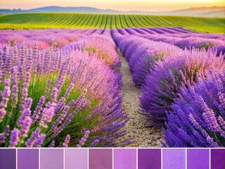 Obraz premium Harmonious Color Palette Featuring Shades that Complement Lavender for Design and Decoration Projects