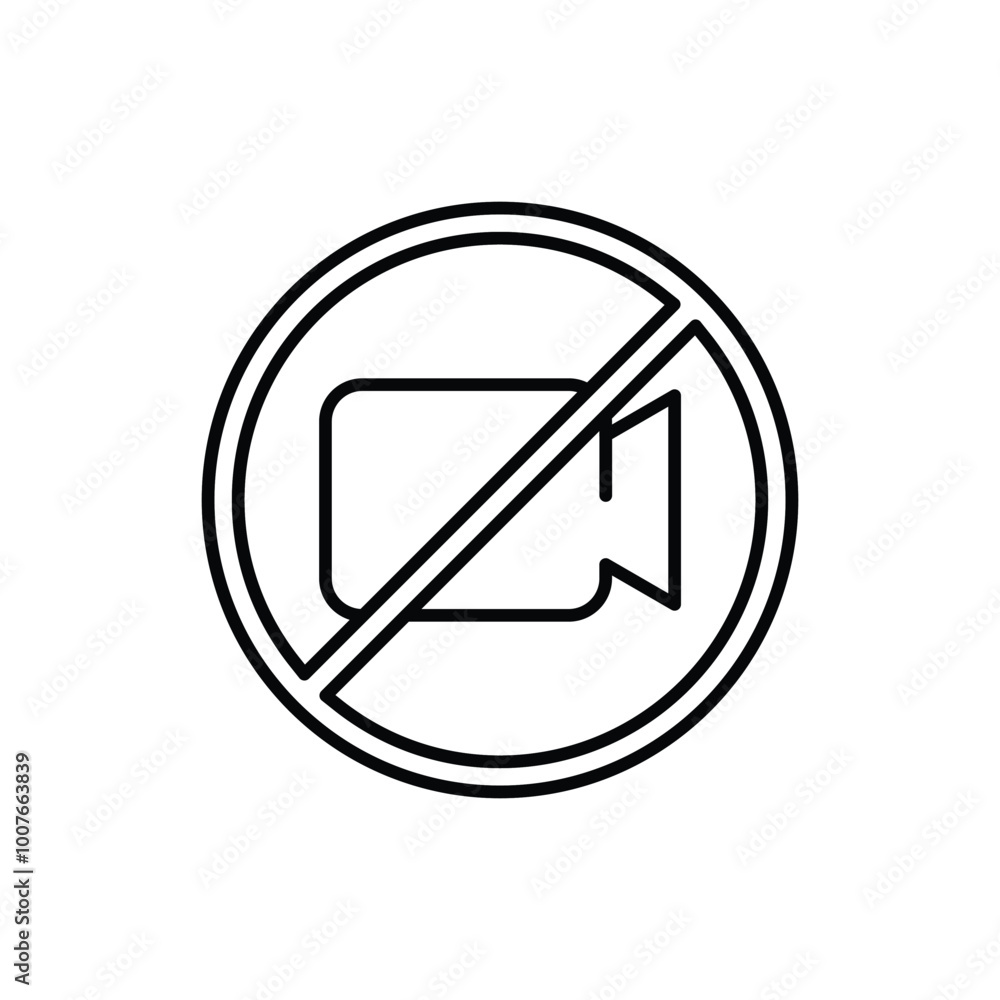 Poster camera mute thin outline icon vector design good for web or mobile app