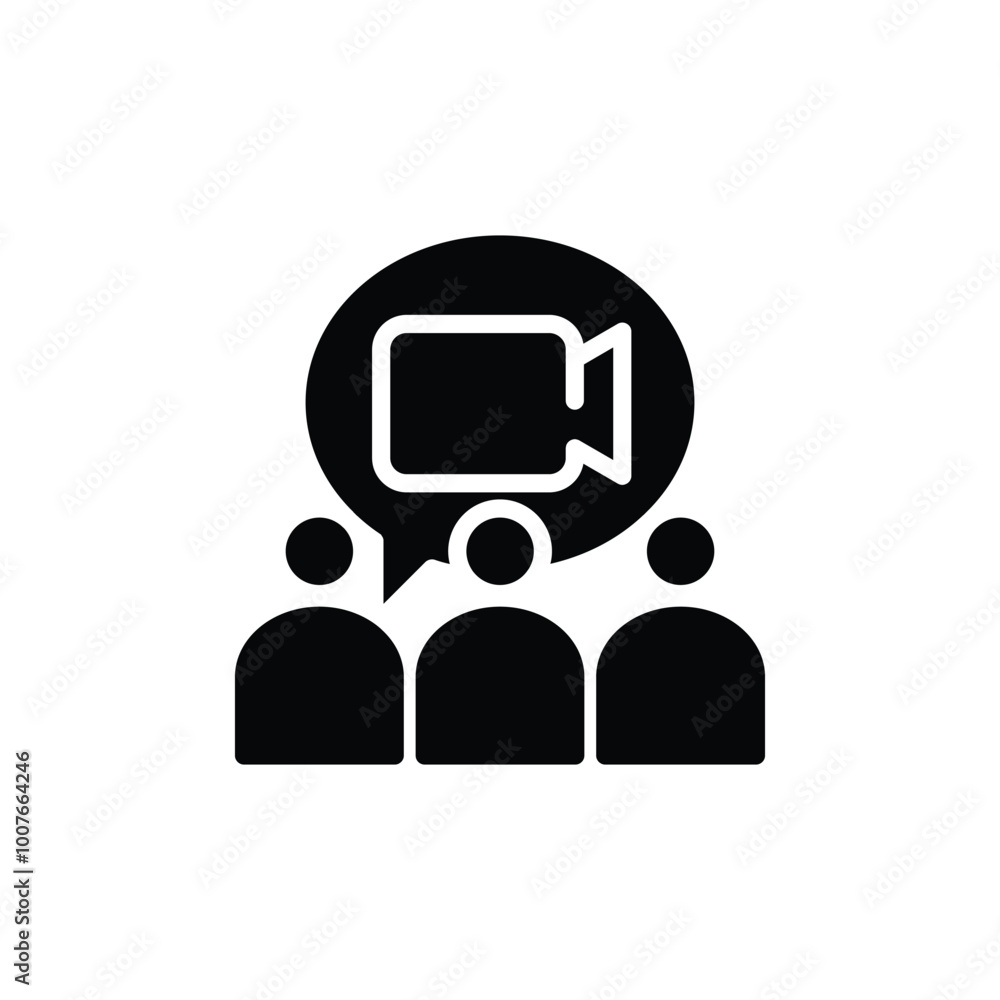 Aufkleber webinar solid icon vector design good for web or mobile app