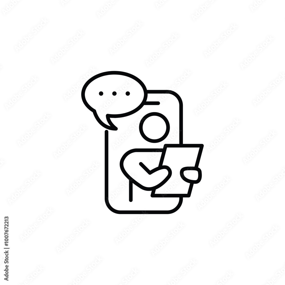 Poster video call thin outline icon vector design good for web or mobile app