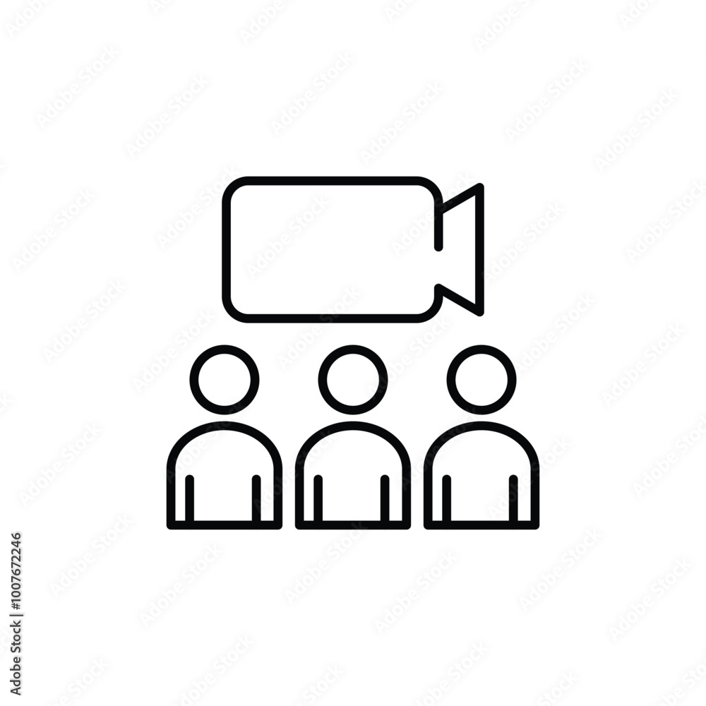 Poster webinar thin outline icon vector design good for web or mobile app