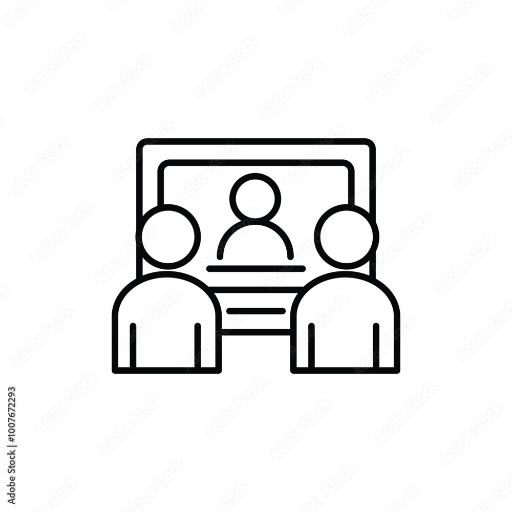 Aufkleber webinar thin outline icon vector design good for web or mobile app