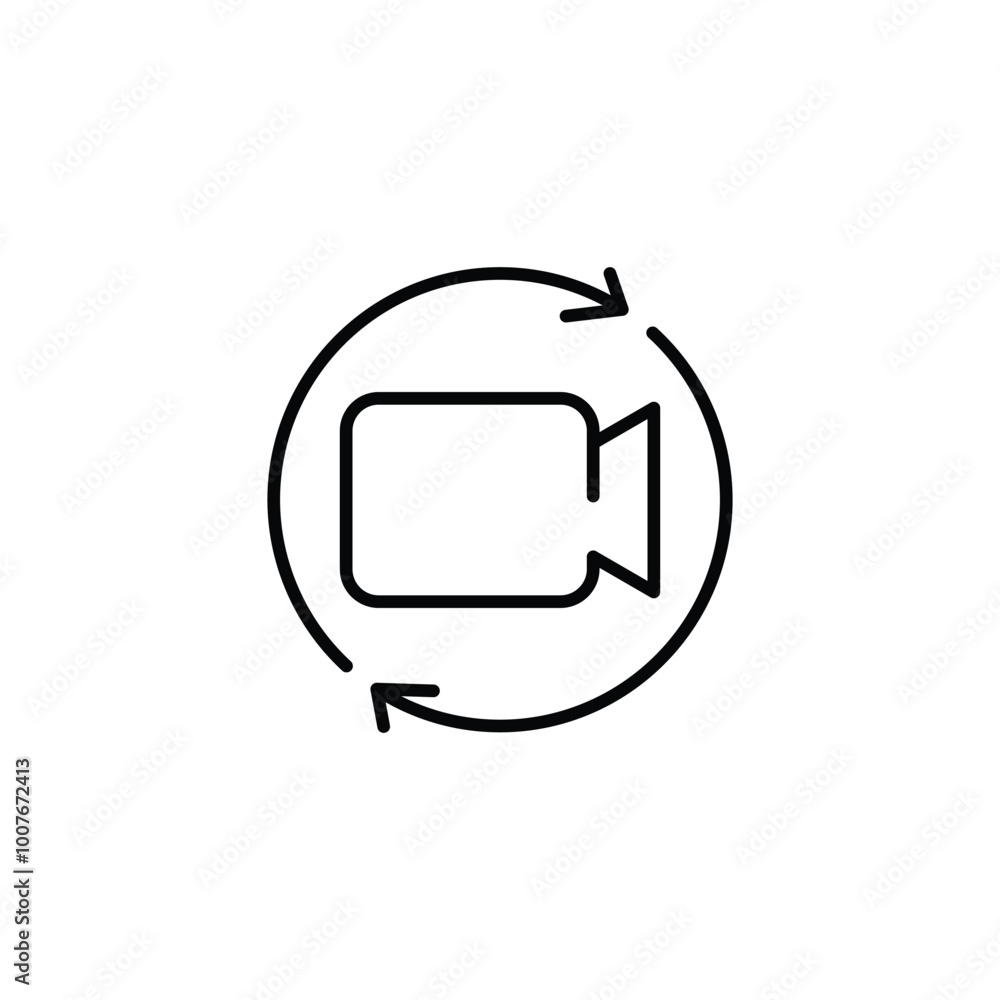 Poster camera rotation thin outline icon vector design good for web or mobile app