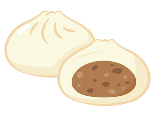 肉まん・豚まんのイラスト