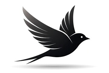 Obraz premium Minimalist Flying Bird Icon Design for Nature and Wildlife Themes in Graphic and Digital Artworks