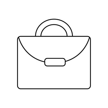 recommend clip art: シンプルな通勤用鞄の線画イラスト