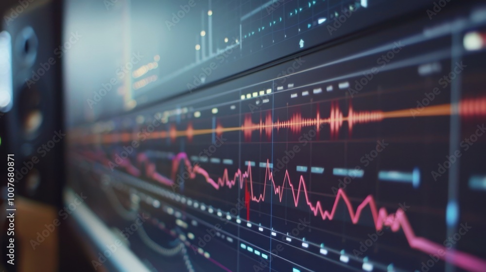Poster data visualization and analytics chart on screen