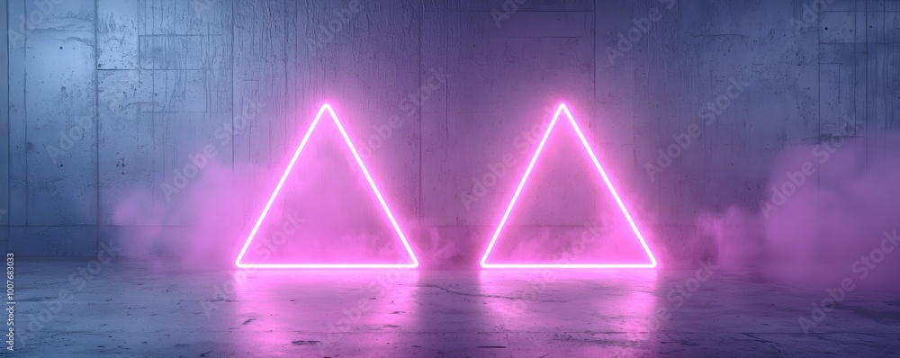 Poster neon dreams chaotic energy and mysterious figures in sharp angles - exploring contrasting emotions t