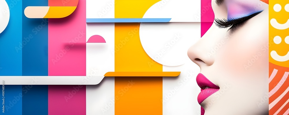 Poster emotional harmony in bold patterns - delicate details and intense gazes create a dynamic flow of sub
