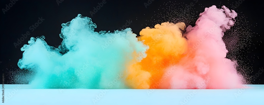 Poster vibrant of color in serene landscape - captivating textures and emotional depth create a stunning vi