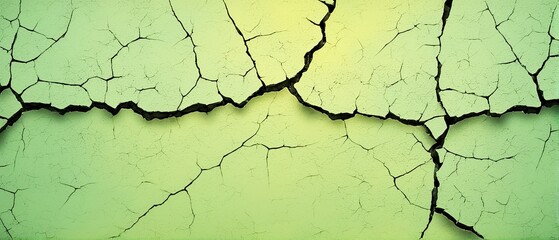 Fototapeta premium Cracked Green Surface