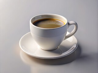 Realistic 3D Rendering of a White Coffee Cup Isolated on a Clean Background for Creative Projects