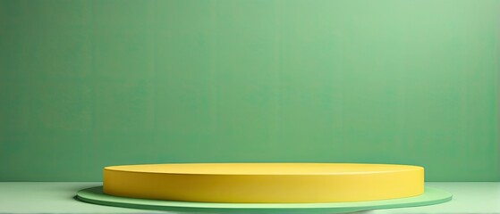 Yellow Podium on Green Background