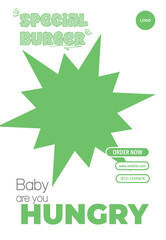 template food poster banner promotion social media post with green color element