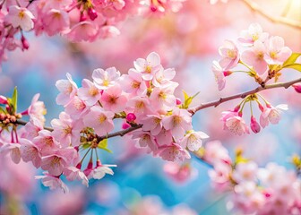 Obraz premium Serene Cherry Blossom Zoom Background for Virtual Meetings and Online Gatherings in Soft Pastels