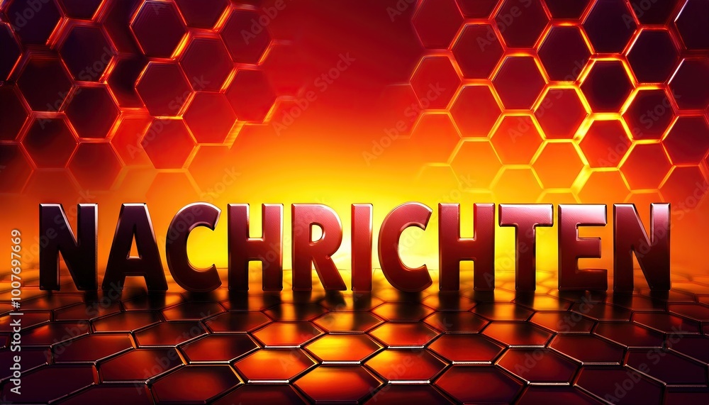 Poster news background with hexagonal texture and gradient lighting